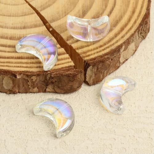 20 Stück/Los 14 x 7 mm Mode-Charms Mondform Perlen Glas Lampwork Lose Perlen für Schmuckherstellung Armband Halskette Erkenntnisse-Stil 13-14 x 7 mm 20 Stück 18 g von TBSKUY