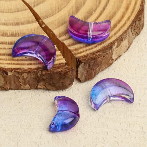 20 Stück/Los 14 x 7 mm Mode-Charms Mondform Perlen Glas Lampwork Lose Perlen für Schmuckherstellung Armband Halskette Erkenntnisse-Stil 9-14 x 7 mm 20 Stück 18 g von TBSKUY