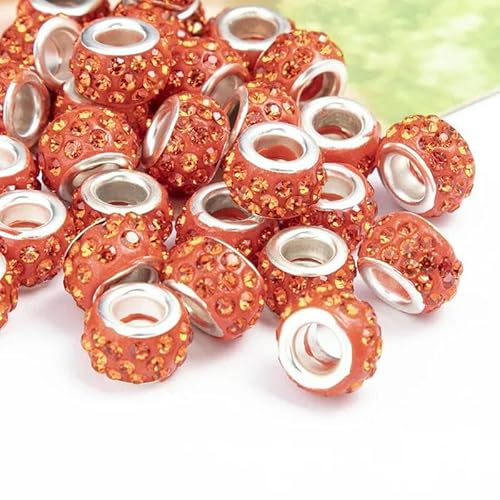 20 Stück/Lot Großes Loch Runde Strass Kristall Glasperlen Lose Abstandsperlen Für DIY Schmuckherstellung Armband Halskette -5-20 Stück 20 Stück/Lot Großes Loch Runde Strass Kristall Glasperlen Lose Abstandsperlen Für DIY Schmuckherstellung Armband Halskette -5-20 Stück von TBSKUY