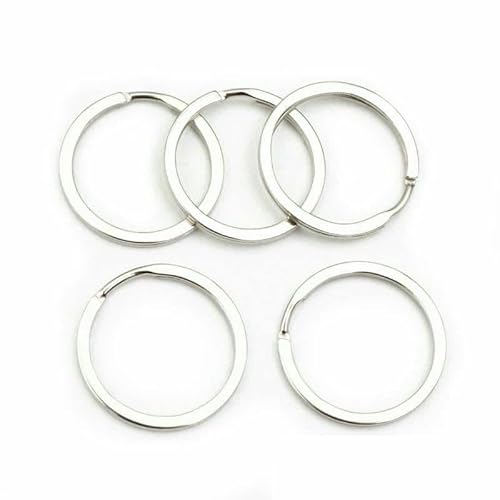 20 Stück 25–30 mm vergoldeter versilberter Schlüsselring, Schlüsselanhänger, Verschluss, Schlüsselanhänger, Spaltring, vergoldeter Schlüsselring zur Schmuckherstellung, Rhodiumring, 25 mm von TBSKUY