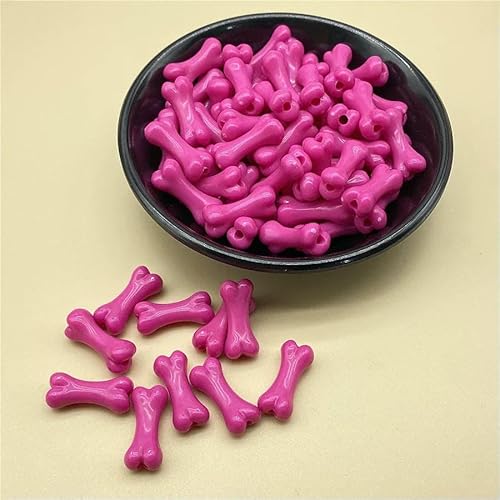 20 Stück 9 x 20 mm knochenförmige farbige Acrylperlen für Halsketten, Armbänder, Ohrringe, Anhänger, DIY-Schmuckherstellung, Rose von TBSKUY
