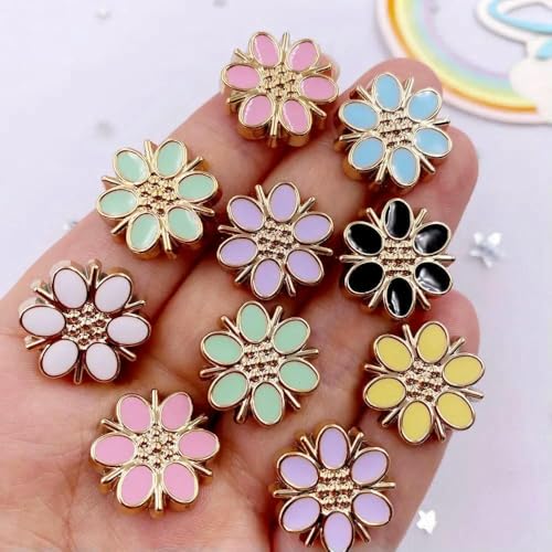 20 Stück Harz Bunte Tropfen Öl Blume Flatback Strass Knöpfe Applikationen Hochzeit DIY Scrapbook Ornament Bastelzubehör - gemischt von TBSKUY