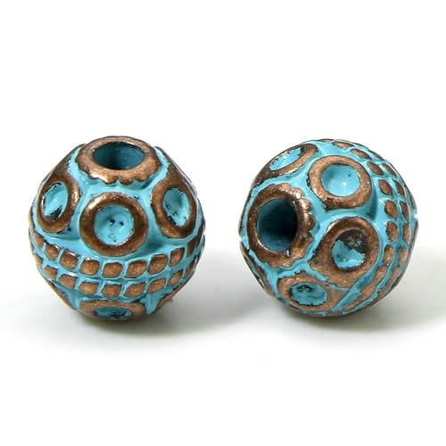 20 Stück Vintage Patina Spacer Perlen Herstellung von antiken Kupferblauen geometrischen Metallperlen für DIY Schmuckherstellung Halsketten-Befunde-8x8mm-Style3 20 Stück Vintage Patina Spacer Perlen Herstellung von antiken Kupferblauen geometrischen Metallperlen für DIY Schmuckherstellung Halsketten-Befunde-8x8mm-Style3 von TBSKUY