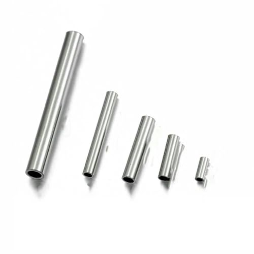 20 Stück gerade Edelstahlrohrverbinder, Abstandsperlen für die Schmuckherstellung, DIY-Armband, Halskette, Quetschrohrperlen, Zubehör, Größenreferenz: 8 mm x 40 mm von TBSKUY