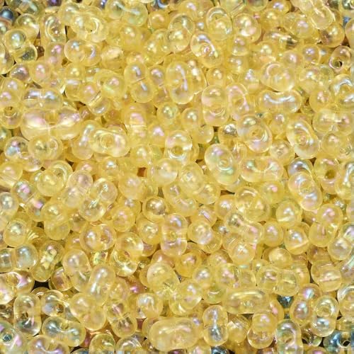 200 Stück 4 x 6 mm Glasperlen zur Schmuckherstellung, erdnussförmige Glasperlen für DIY-Armbänder, Halsketten, Ohrringe, Zubehör, gelb 200 Stück 4 x 6 mm Glasperlen zur Schmuckherstellung, erdnussförmige Glasperlen für DIY-Armbänder, Halsketten, Ohrringe, Zubehör, gelb von TBSKUY