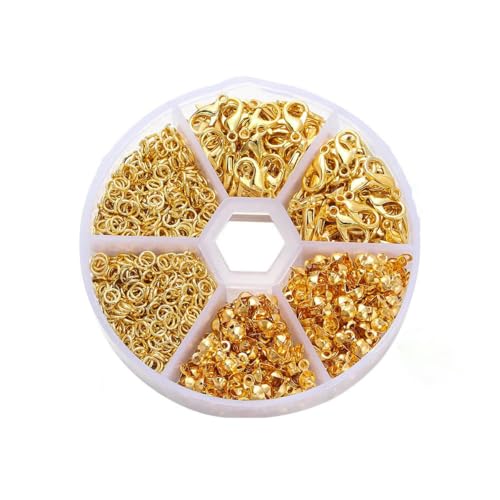210–400 Stück/Box, Schmuckherstellungs-Sets mit Karabinerverschluss, offene Biegeringe, End-Quetschperlen, Box, handgefertigte DIY-Armband-Halsketten-Befunde, Stil 01 210–400 Stück/Box, Schmuckherstellungs-Sets mit Karabinerverschluss, offene Biegeringe, End-Quetschperlen, Box, handgefertigte DIY-Armband-Halsketten-Befunde, Stil 01 von TBSKUY