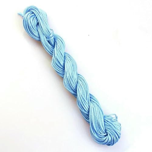 23 Farben 1 mm chinesische Knüpfschnur, Nylon-Makramee-Faden, Perlenschnur für die Armbandherstellung, Hellblau von TBSKUY