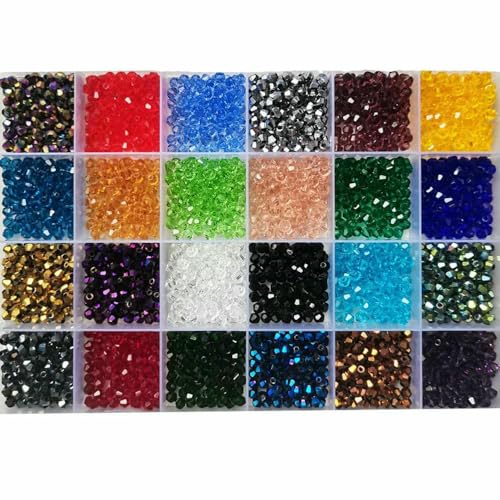 24-farbiges Bicone-Kristallglasperlen-Set mit Aufbewahrungsbox, funkelnde facettierte Perlen für die Schmuckherstellung, DIY-Bastelarbeiten, Boho-Halskette-HZ923-06 24-farbiges Bicone-Kristallglasperlen-Set mit Aufbewahrungsbox, funkelnde facettierte Perlen für die Schmuckherstellung, DIY-Bastelarbeiten, Boho-Halskette-HZ923-06 von TBSKUY
