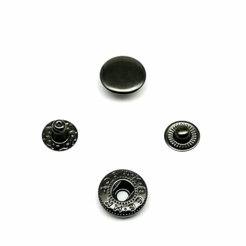 25 Sets Nr. 655, Nr. 633, Nr. 831, Nr. 201, Metall, kein Nähen, Druckknopf, Druckknopf, Niete, Ledertasche, Kleidung, Jacke, Reparatur, Niete, DIY-831, 15 mm, Pistole, schwarz von TBSKUY