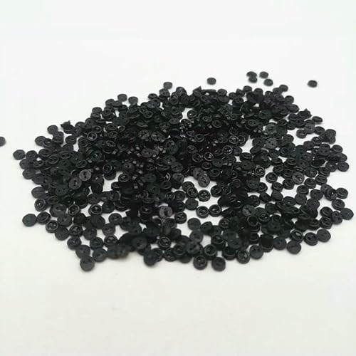 250 Stück 3,0 mm Mini-Knöpfe, schwarz/weiß/mehrfarbig, 2 Löcher, rund, winzige Knöpfe, DIY, handgefertigt, zum Nähen für Puppen, Stofftiere, Kleidung, schwar von TBSKUY