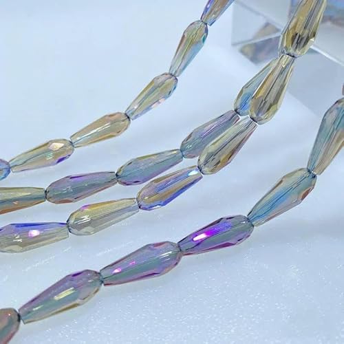 3/4/6 mm facettierte österreichische Kristallperlen in Tropfenform, lose Abstandsperlen aus Glas zur Schmuckherstellung, DIY-Zubehör, 20–3 x 7 mm, 72 Stück von TBSKUY