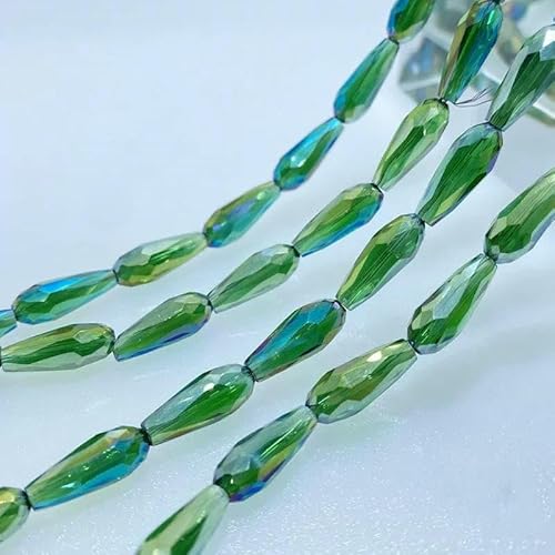 3/4/6 mm facettierte österreichische Kristallperlen in Tropfenform, lose Glas-Abstandshalterperlen zur Schmuckherstellung, DIY-Zubehör, 21–3 x 7 mm, 72 Stück von TBSKUY