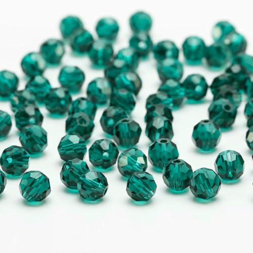 3 4 6 8 mm AB-Farbe Runde Kristallperlen Facettierte transparente Glasperle Lose Abstandsperle für Schmuckherstellung DIY Armband Halskette-QZ001-10-6 mm-90-95 Stück von TBSKUY