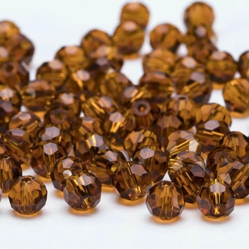 3 4 6 8 mm AB-Farbe Runde Kristallperlen Facettierte transparente Glasperle Lose Abstandsperle für Schmuckherstellung DIY Armband Halskette-QZ001-14-6 mm-90-95 Stück von TBSKUY