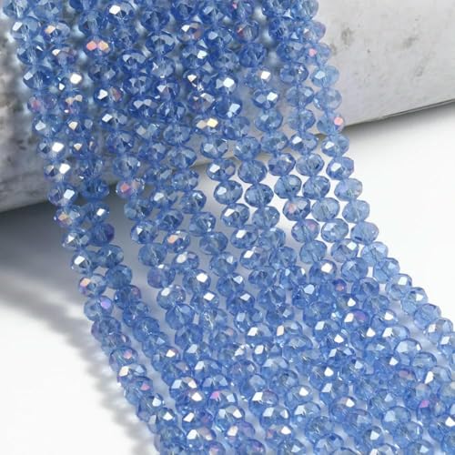3 4 6 8 mm Rondelle Österreichische facettierte Kristallperlen AB Farbe Runde Glasperlen Lose Abstandsperlen für Schmuckherstellung DIY-Farbe 16–4,0 mm ca. 135 Stück von TBSKUY