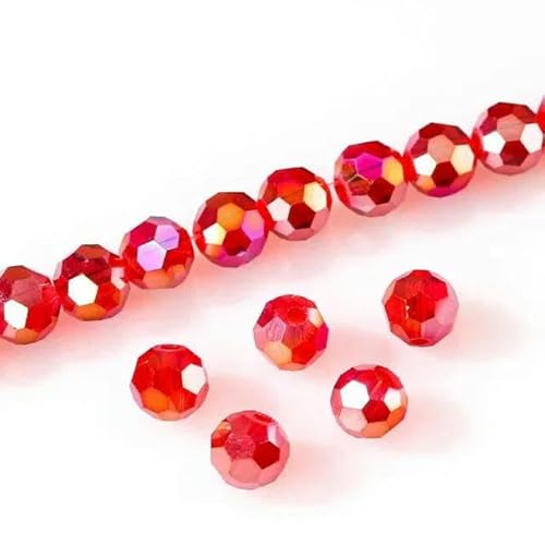 3 4 6 8 mm tschechische schwarze Glasperlen zur Schmuckherstellung, Armband, Halskette, rund, lose Spacer-Kristallperlen Z102-Z117AB, rot-3,0 mm von TBSKUY