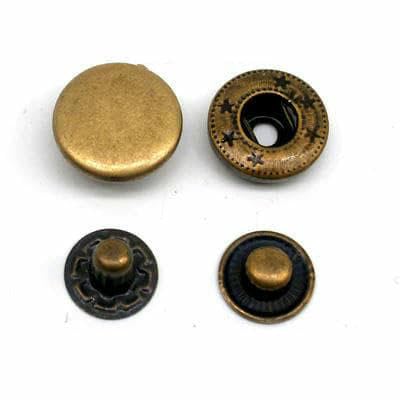 30 Sets Metall Messing Druckknöpfe Nähknopf Druckknöpfe Nähen Leder Handwerk Kleidung Taschen handgefertigt DIY 831/633/655/201/203-Bronze703 Kupfer-20MM von TBSKUY