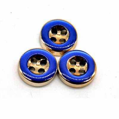 30 Stück/Los kleine runde Gold-Silber-Nähknöpfe für Damen, Stoff, T-Shirt, Joker, Modeknopf, Kleidungsstück, Zubehör, Scrapbooking, DIY, goldblau, 102–12 mm von TBSKUY