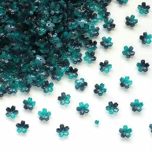 30 Stück 10 mm bunte kleine Lampwork-Perlen, Blumen-Kristallglasperlen für die Herstellung von Ohrringen, Schmuck, DIY-Bastelzubehör, 10–10 mm (30 Stück) von TBSKUY