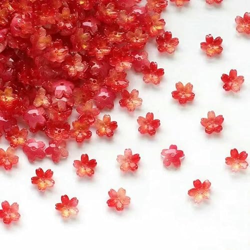 30 Stück 10 mm bunte kleine Lampwork-Perlen, Blumen-Kristallglasperlen für die Herstellung von Ohrringen, Schmuck, DIY-Bastelzubehör, 5–10 mm (30 Stück) von TBSKUY