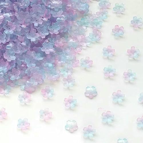 30 Stück 10 mm bunte kleine Lampwork-Perlen, Blumen-Kristallglasperlen für die Herstellung von Ohrringen, Schmuck, DIY-Bastelzubehör, 9–10 mm (30 Stück) von TBSKUY