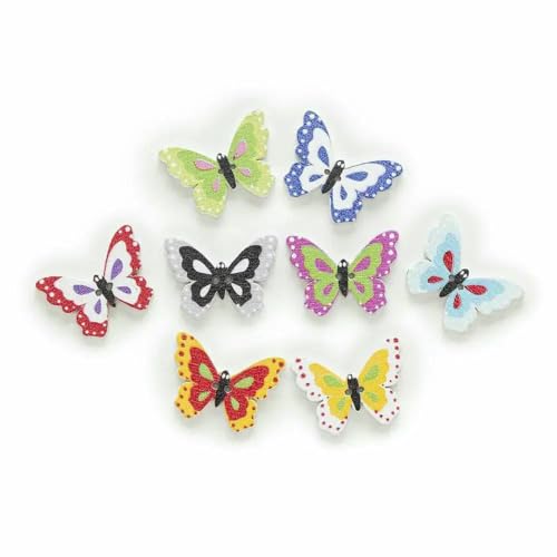 30 Stück 2 Löcher, gemischt, viele Stile optional, Schmetterlings-Holzknöpfe, Dekoration, Kleidung, Heimnähen, Scrapbooking, Kartenherstellung, DIY-D, 25 x 1 von TBSKUY