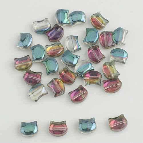 30 Stück 8x10MM Regenbogen Bunte Katzenkopf Lampwork Kristallglas Tschechische Perlen Lose Basteln Charms Für Ohrringe DIY Schmuckherstellung-139 MHLv 30 Stück 8x10MM Regenbogen Bunte Katzenkopf Lampwork Kristallglas Tschechische Perlen Lose Basteln Charms Für Ohrringe DIY Schmuckherstellung-139 MHLv von TBSKUY