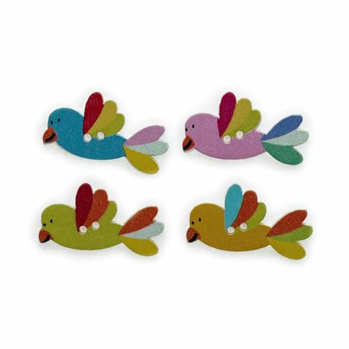 30 Stück Cartoon-Varieté-Vogel-Opt-Holzknöpfe zum Nähen, Scrapbooking, Kleidung, Kopfbedeckungen, handgefertigtes Kunsthandwerk, Heimdekor, Zubehör, DIY-H, 2 von TBSKUY