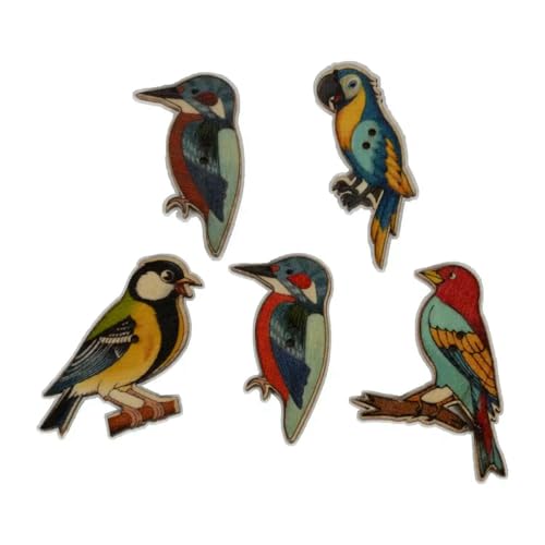 30 Stück Cartoon-Varieté-Vogel-Opt-Holzknöpfe zum Nähen, Scrapbooking, Kleidung, Kopfbedeckungen, handgefertigtes Kunsthandwerk, Heimdekor, Zubehör, DIY-J, 4 von TBSKUY