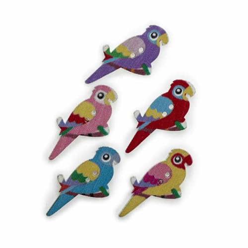 30 Stück Cartoon-Varieté-Vogel-Opt-Holzknöpfe zum Nähen, Scrapbooking, Kleidung, Kopfbedeckungen, handgefertigtes Kunsthandwerk, Heimdekoration, Zubehör, DIY von TBSKUY
