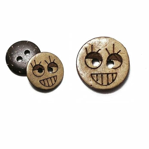 30 Teile/los Größe 15mm Natürliche Farbe Runde Laser Kokosnussschalen-knöpfe Handwerk Nähen Scrapbooking Holz Für Kinderkleidung Handmade-YK37 von TBSKUY