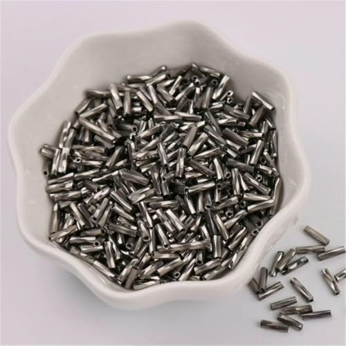 300 Stück 11/0 Röhrenperlen 2 x 6 mm Twist-Bugles Glasperlen Spiralförmige Rocailles für DIY-Armbänder, Schmuck, Kleiderherstellung, Kleidungsstücke, Zubehör – Metallgrau 20 – 300 Stück 11/0 Röhrenperlen 2 x 6 mm Twist-Bugles Glasperlen Spiralförmige Rocailles für DIY-Armbänder, Schmuck, Kleiderherstellung, Kleidungsstücke, Zubehör – Metallgrau 20 – von TBSKUY