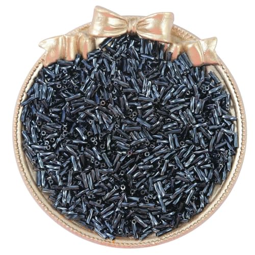 300 Stück 2 x 6 mm Glasperlen, Abstandshalter, lange Röhre, Leptospira-Perlen für die Schmuckherstellung, DIY, handgefertigtes Armband, Bekleidungszubehör, Gun-Metal von TBSKUY