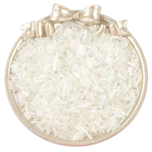 300 Stück 2 x 6 mm Glasperlen, Abstandshalter, lange Röhre, Leptospira-Perlen für die Schmuckherstellung, DIY, handgefertigtes Armband, Bekleidungszubehör, transparent von TBSKUY