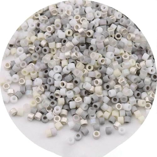 365 Stück 2 mm matte Glasperlen 10/0 mattierte lose Abstandsperlen für die Schmuckherstellung, DIY-Charms, Nähzubehör-004-5 g, 365 Stück von TBSKUY