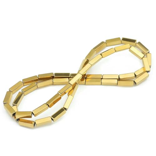 3A+ Retentionsfarbe Verschiedene Formen Stern Herz Hämatit Naturstein Plattiert Lose Goldperlen zur Schmuckherstellung DIY Armbänder-HDS498-9MM von TBSKUY