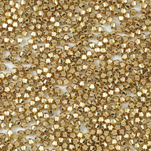 4,0 mm, 100–400 Stück, doppelkegelförmige, goldfarbene Acrylperlen, versilberte lose Perlen für die Herstellung von Schmuckarmbändern, DIY-Halskettenzubehör, KC-Farbe, 200 Stück Menge 4,0 mm, 100–400 Stück, doppelkegelförmige, goldfarbene Acrylperlen, versilberte lose Perlen für die Herstellung von Schmuckarmbändern, DIY-Halskettenzubehör, KC-Farbe, 200 Stück Menge von TBSKUY