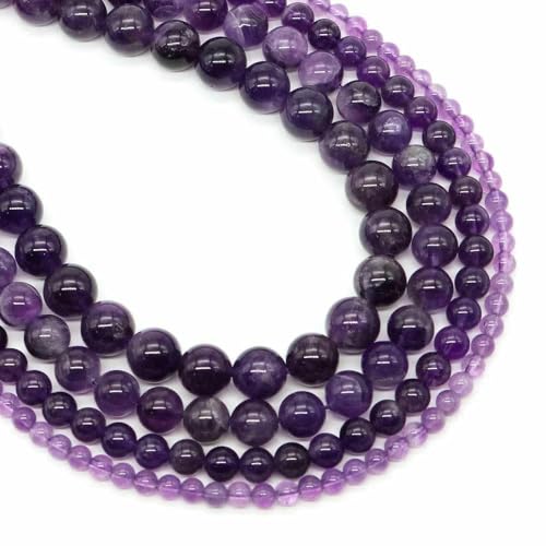 4/6/8/10 mm Tigerauge-Perlen, Naturstein, Heilkristall, Quarz, rund, lose Abstandsperlen zur Schmuckherstellung, DIY-Armband, Halskette, Amethyst, 10 mm, 35–39 Stück 4/6/8/10 mm Tigerauge-Perlen, Naturstein, Heilkristall, Quarz, rund, lose Abstandsperlen zur Schmuckherstellung, DIY-Armband, Halskette, Amethyst, 10 mm, 35–39 Stück von TBSKUY