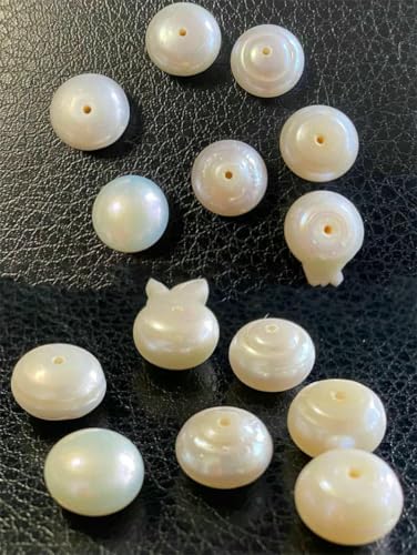 4–10,5 mm natürliche Süßwasser-Knopfperle AAA, weiß, rosa, lila, halb gebohrtes Loch, lose Perlen zur Herstellung von Schmuck, DIY-Ringen und Ohrringen, Weiß AAA, 9,5–10 mm, 12 Stück 4–10,5 mm natürliche Süßwasser-Knopfperle AAA, weiß, rosa, lila, halb gebohrtes Loch, lose Perlen zur Herstellung von Schmuck, DIY-Ringen und Ohrringen, Weiß AAA, 9,5–10 mm, 12 Stück von TBSKUY
