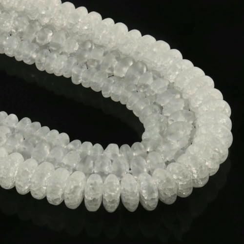 4 6 8 10 12 mm weiße, gesprungene Kristallperlen, runde, lose Abstandsperlen für die Schmuckherstellung, DIY-Armbandanhänger, Zubehör, 15 Zoll, matte Rondelle, 4,0 mm (ca. 91 Stück 4 6 8 10 12 mm weiße, gesprungene Kristallperlen, runde, lose Abstandsperlen für die Schmuckherstellung, DIY-Armbandanhänger, Zubehör, 15 Zoll, matte Rondelle, 4,0 mm (ca. 91 Stück von TBSKUY