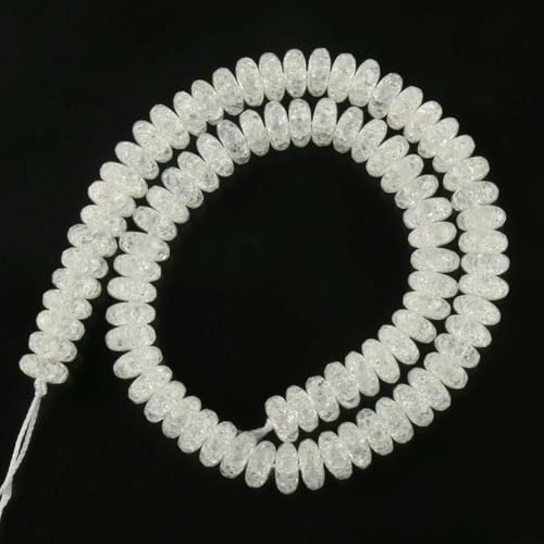 4 6 8 10 12 mm weiße, gesprungene Kristallperlen, runde, lose Abstandsperlen für die Schmuckherstellung, DIY-Armbandanhänger, Zubehör, 15 Zoll, weiße Rondelle, 12 mm (ca. 28 Stück) von TBSKUY