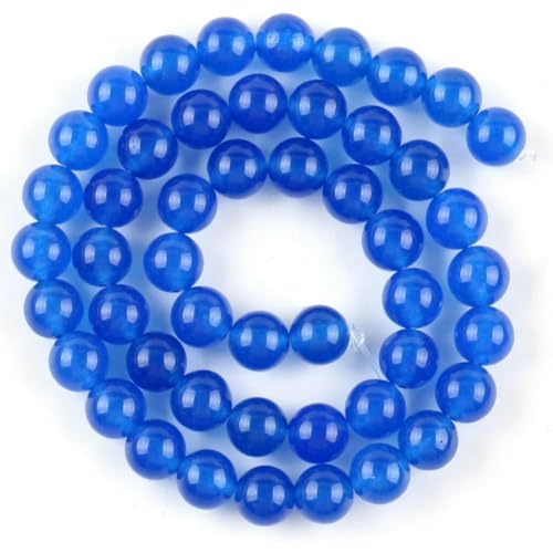 4 6 8 10 mm Natursteinperlen, bunte Meeressediment-Jaspis-Türkise, runde Perlen zur Schmuckherstellung, DIY-Armbänder, Zubehör – Seeblaue Jade – 6 mm von TBSKUY