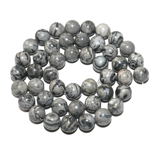 4 6 8 10 mm natürliche schwarze Lava-Tigeraugen-Achat-Jade-Massenperlen aus losem Stein für die Herstellung von Armbändern und Halsketten, Schmuckmaterial, Kartenstein, 6 mm, 60 St von TBSKUY