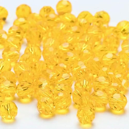 4 6 8 mm AB-Farbe Runde Kristallperlen Facettierte transparente Glasperle Lose Abstandsperle für Schmuckherstellung DIY Armband Halskette-QZ001-05-6 mm-90-95 Stück von TBSKUY