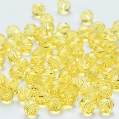 4 6 8 mm AB-Farbe Runde Kristallperlen Facettierte transparente Glasperle Lose Abstandsperle für Schmuckherstellung DIY Armband Halskette-QZ001-06-4,0 mm-85-90 Stück von TBSKUY