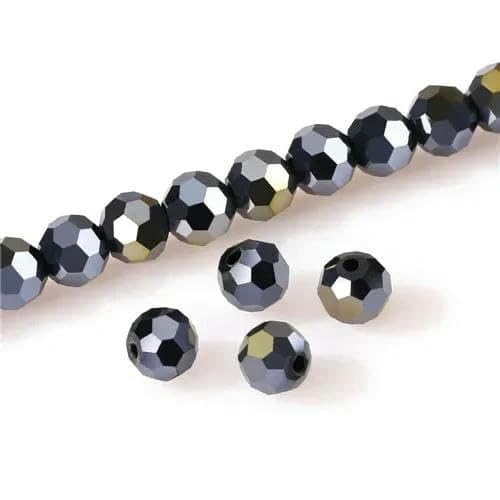 4 6 8 mm tschechische schwarze Glasperlen zur Schmuckherstellung, Armband, Halskette, rund, lose Spacer-Kristallperlen Z102-Z102AB, schwarz-8 mm von TBSKUY