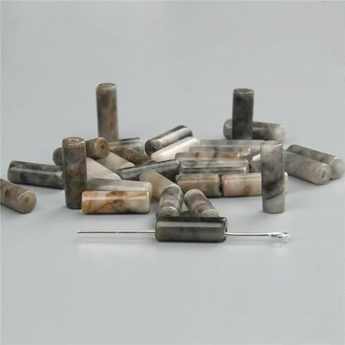 4 x 13,0 mm, runder Zylinder aus Naturstein, Achat, Abstandsperlen für DIY-Schmuckherstellung, Armbänder, Halsketten, Ohrstecker, Charm-Zubehör – 21. Adlerauge – 4 x 13,0 mm (ca. 15 Stück) von TBSKUY