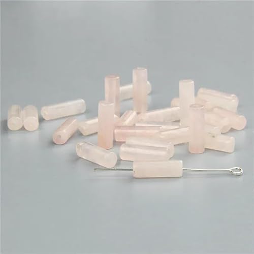 4 x 13,0 mm, runder Zylinder aus Naturstein, Achat, Abstandsperlen für DIY-Schmuckherstellung, Armbänder, Halsketten, Ohrstecker, Charm-Zubehör – 23. Rosenquarz – 4 x 13,0 mm (ca. 28 Stück) von TBSKUY