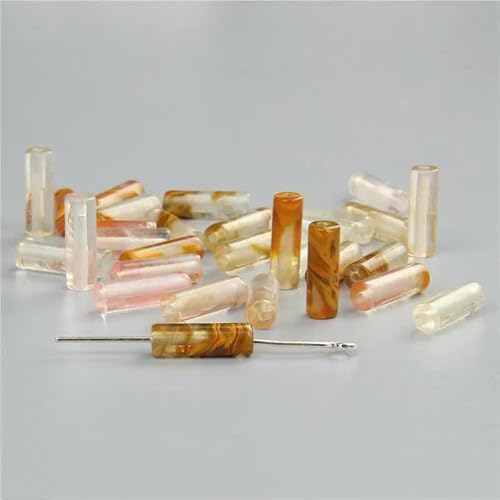 4 x 13,0 mm, runder Zylinder aus Naturstein, Achat, Abstandsperlen für die Herstellung von DIY-Schmuck, Armbändern, Halsketten, Ohrsteckern, Charm-Zubehör – 20. Wassermelonenstein – 4 x 13,0 mm von TBSKUY
