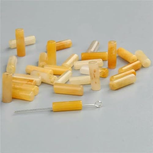 4 x 13,0 mm, runder Zylinder aus Naturstein, Achat-Abstandshalterperlen für die Herstellung von DIY-Schmuck, Armbändern, Halsketten, Ohrsteckern, Charm-Zubehör – 25. Aventurin – 4 x 13,0 mm (ca von TBSKUY